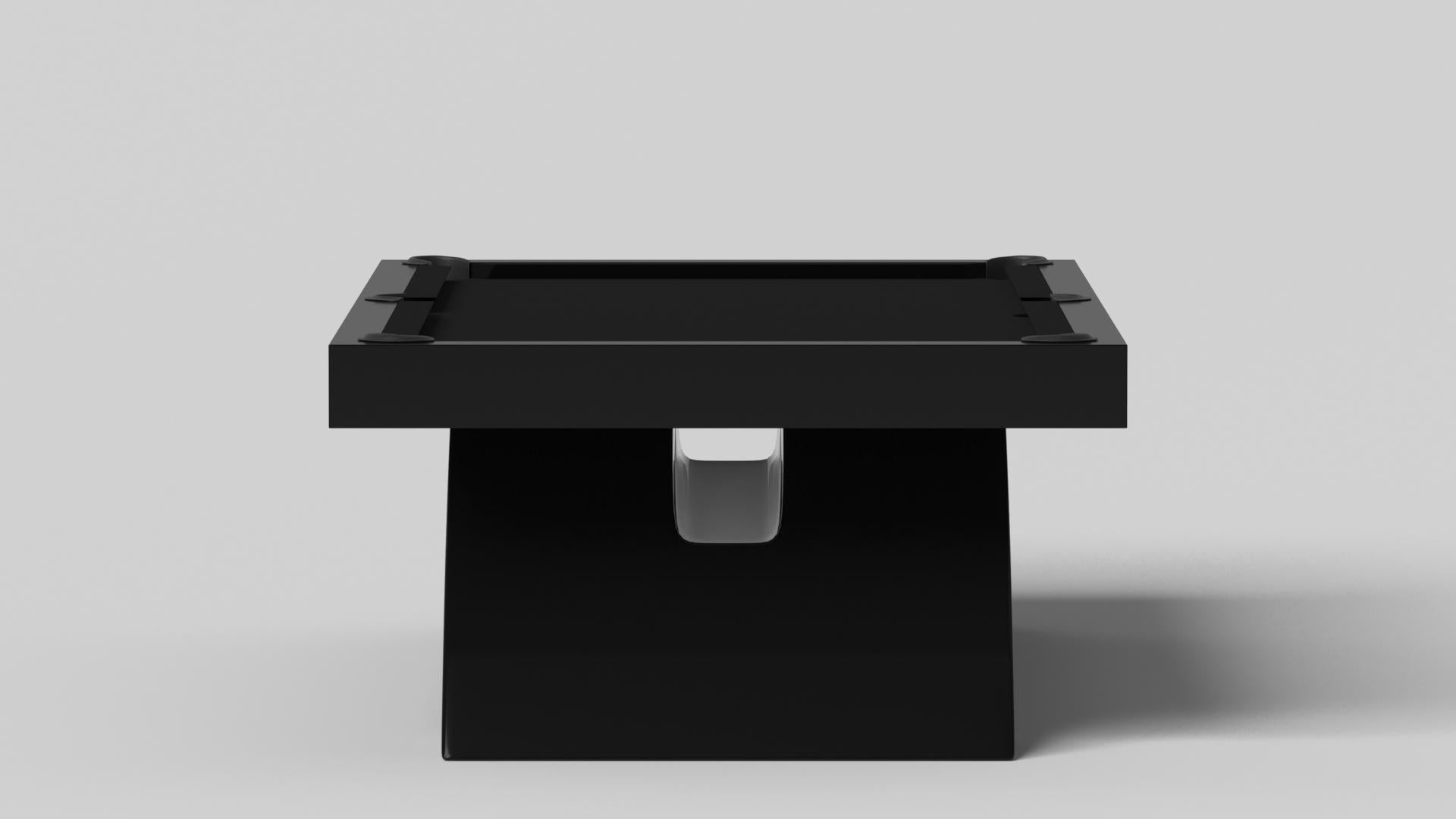 Modern Elevate Customs Zenith Pool Table / Solid Pantone Black in 7'/8' - Made in USA For Sale