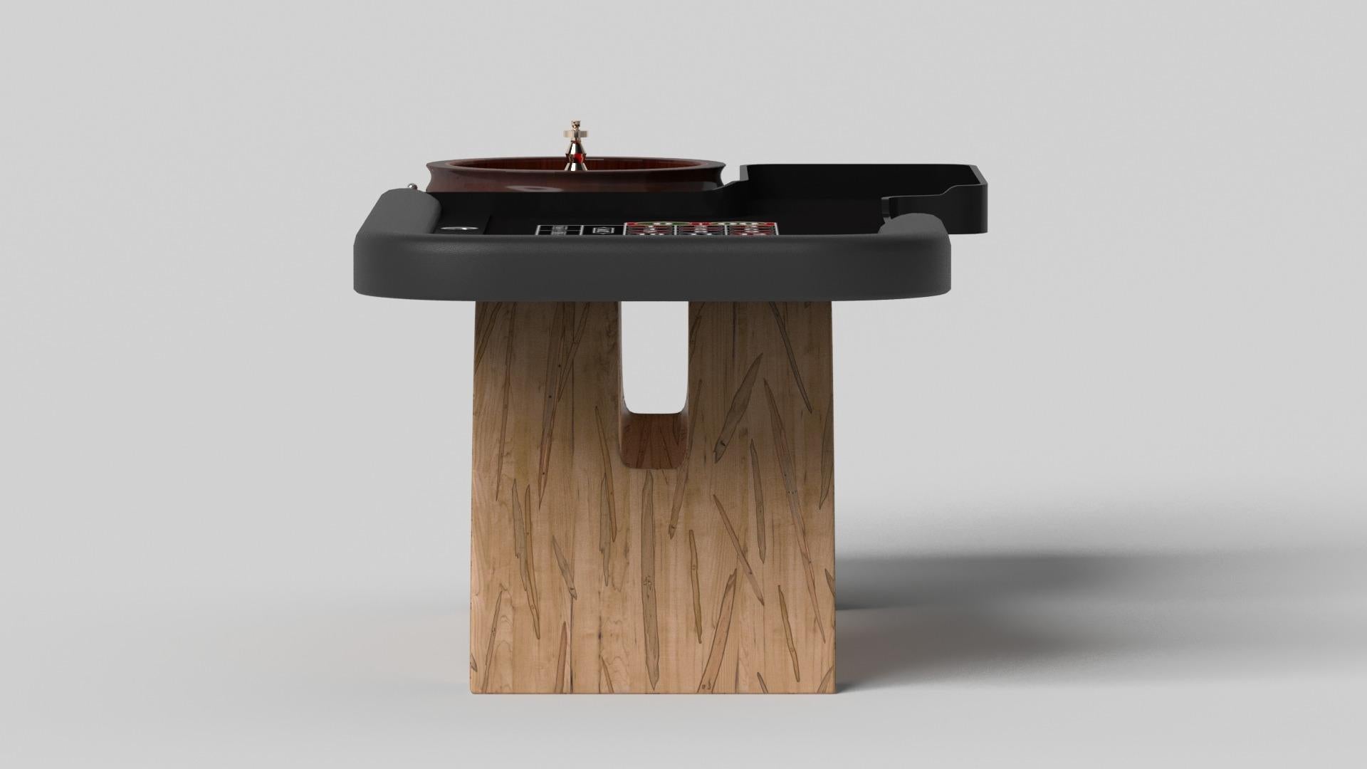 Moderne Tables Roulette Zenith sur mesure / Bois d'érable bouclé massif de 8'2