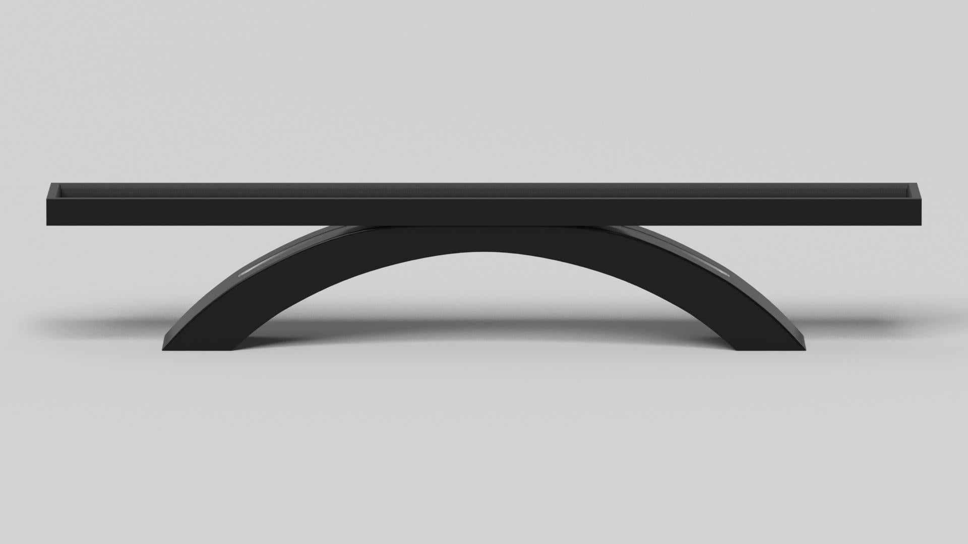 American Elevate Customs Zenith Shuffleboard Tables /Solid Pantone Black Color in 9' -USA For Sale