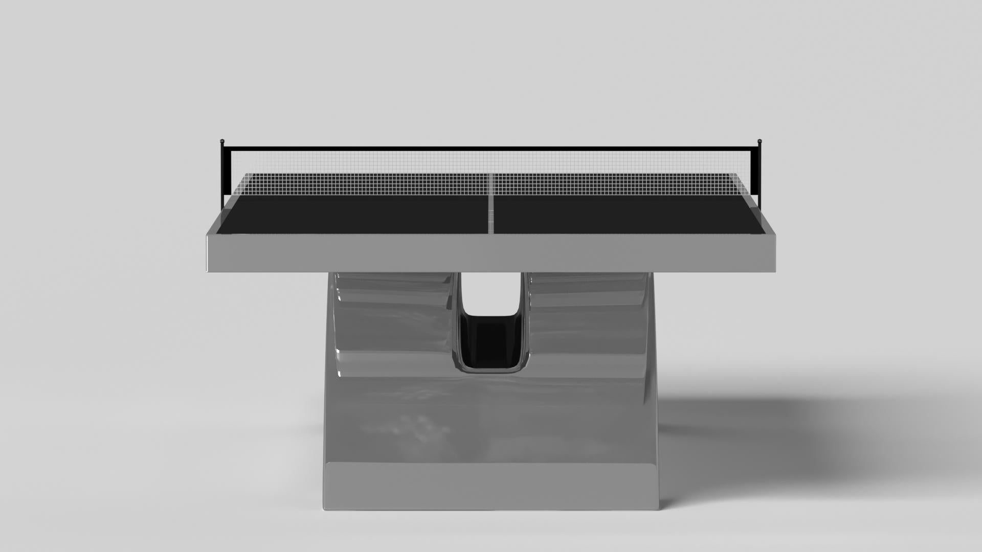 Modern Elevate Customs Zenith Tennis Table / Stainless Steel Metal in 9' - Made in USA For Sale