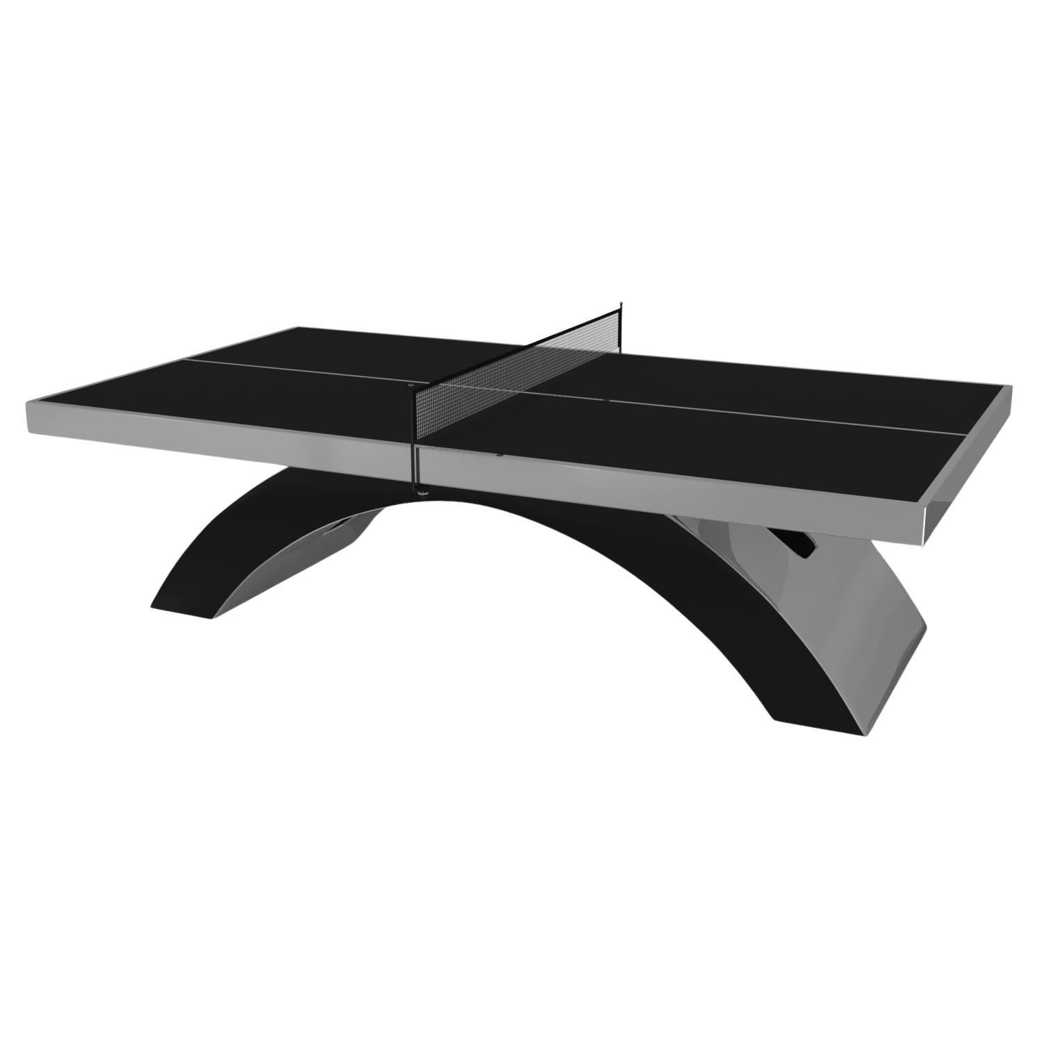 Elevate Customs Zenith Tennis Table / Stainless Steel Metal in 9' - Made in USA For Sale
