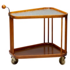 Dale un toque especial a tus reuniones con este carrito moderno de estilo escandinavo, de arce y cristal