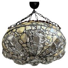 Elevate Your Space with a Large 19.7Ø Antique Chunky Stained Glass Pendant Light