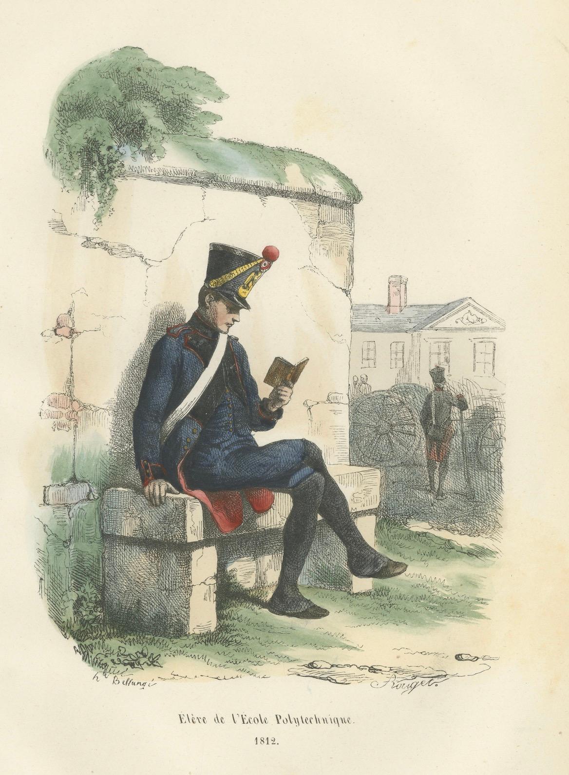 Éleve de l’École Polytechnique, Imperial Guard Uniform Print, France 1843