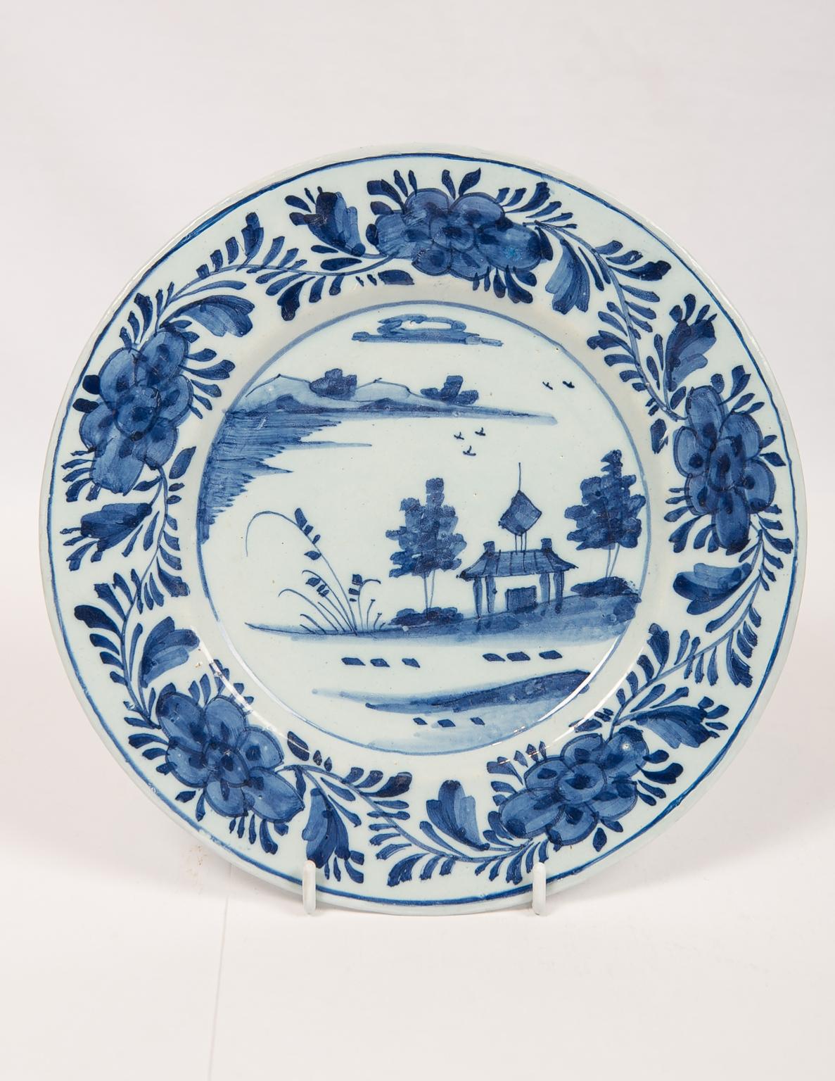 Eleven Hand-Painted Blue and White Delft Dishes 18th Century 5