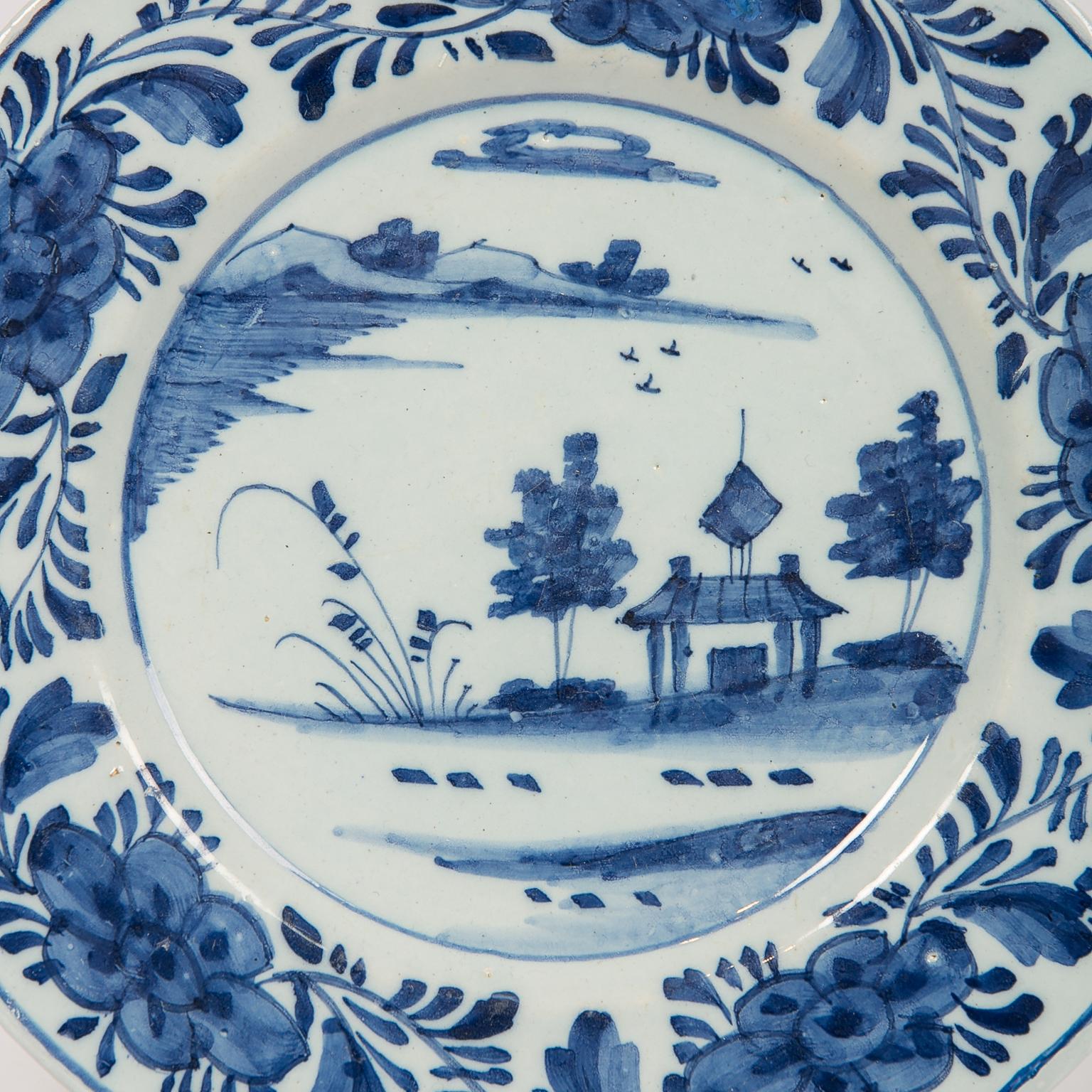 Eleven Hand-Painted Blue and White Delft Dishes 18th Century 6