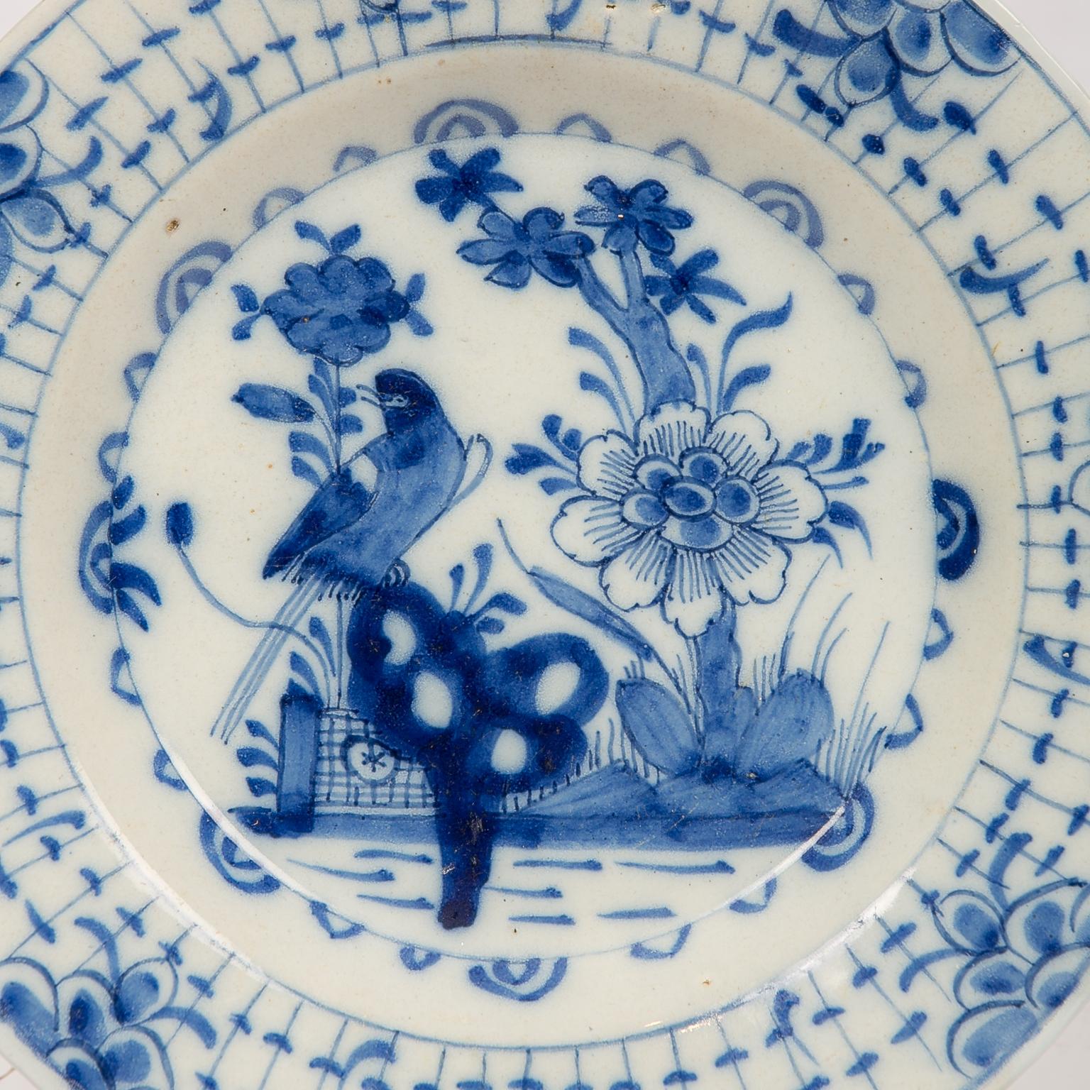 Eleven Hand-Painted Blue and White Delft Dishes 18th Century 2