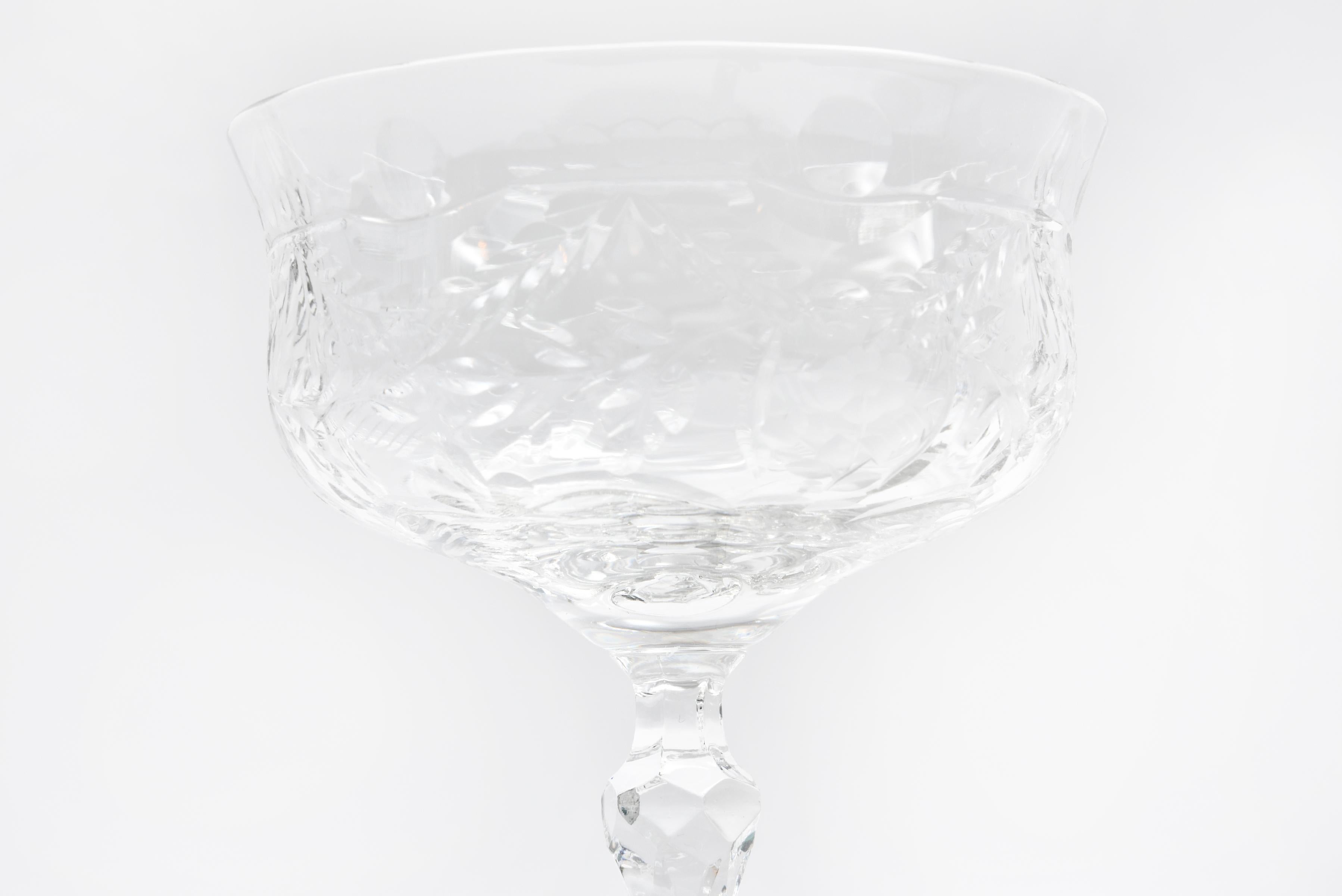 Eleven Champagne Coupes, Antique American with Jewel Knob Stems 1
