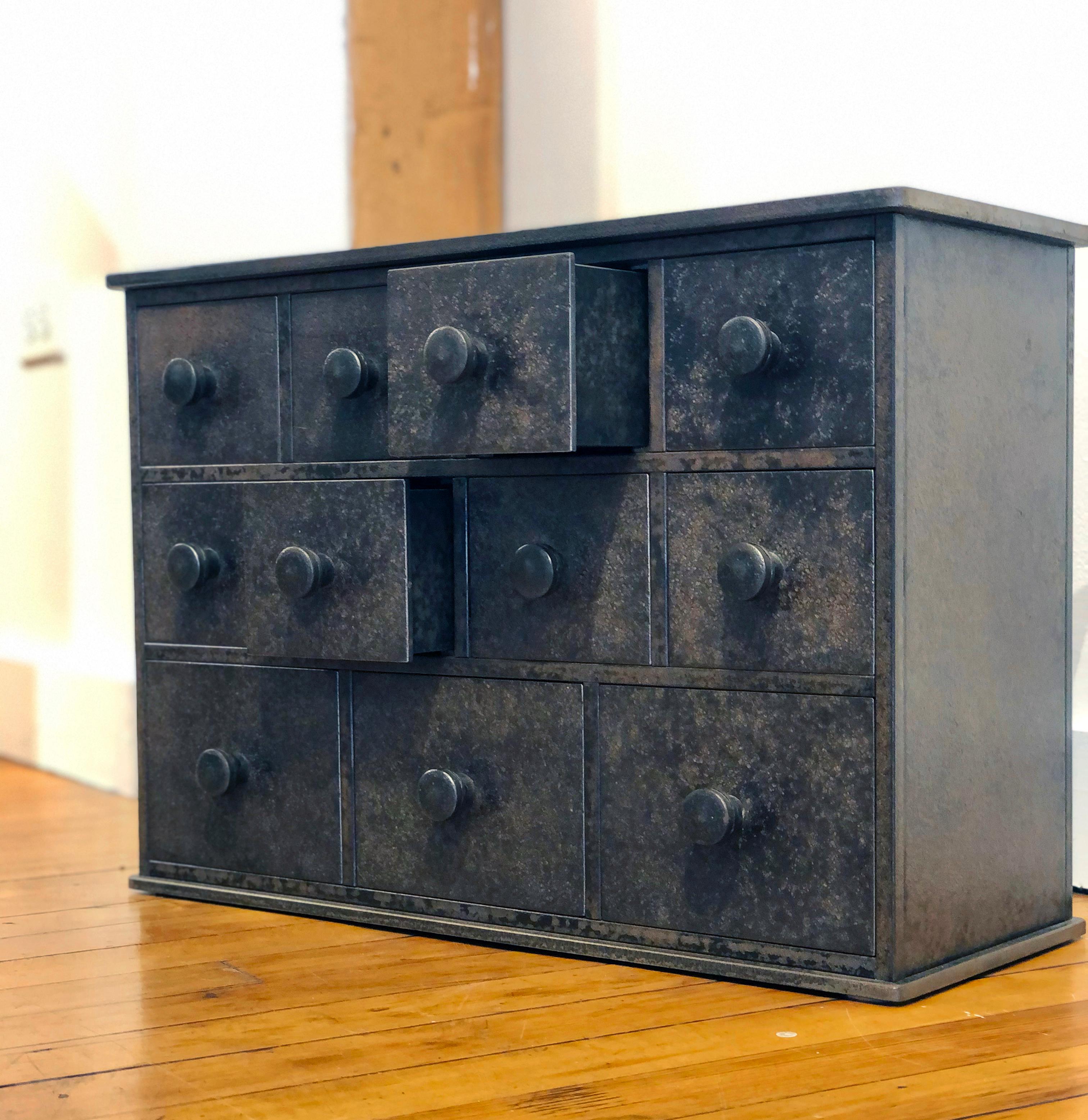 Welded Jim Rose Legacy Collection - 11 Drawer Cabinet, Shaker Inspired Steel Apothecary