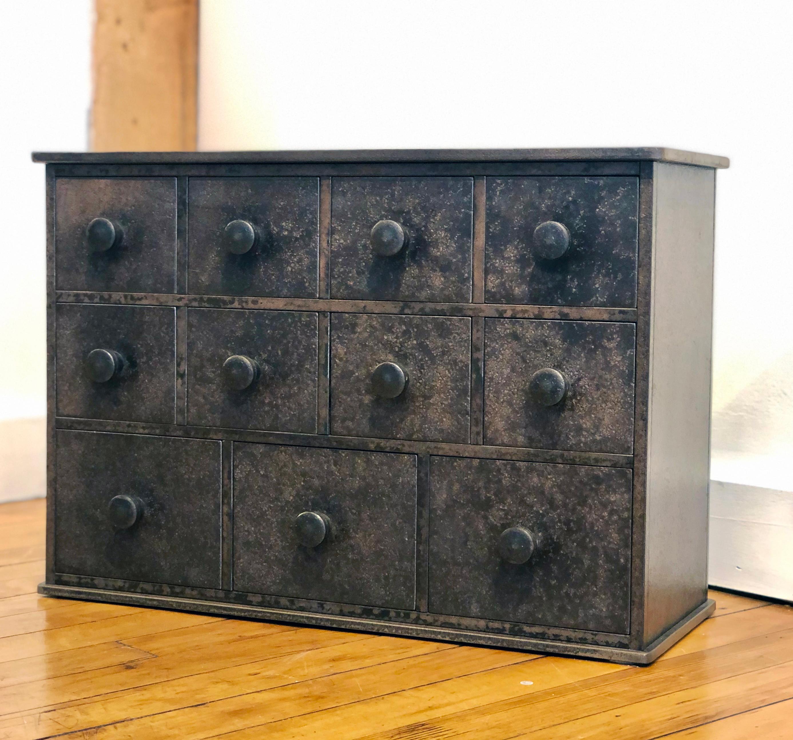 Jim Rose Legacy Collection - 11 Drawer Steel Apothecary Cabinet, Shaker Inspired For Sale 1
