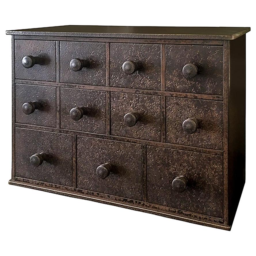 Jim Rose Legacy Collection - 11 Drawer Cabinet, Shaker Inspired Steel Apothecary