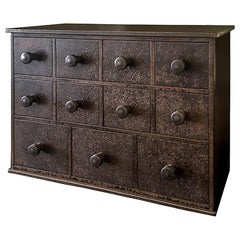 Vintage Shaker Eleven Drawer Steel Apothecary Cabinet by Jim Rose