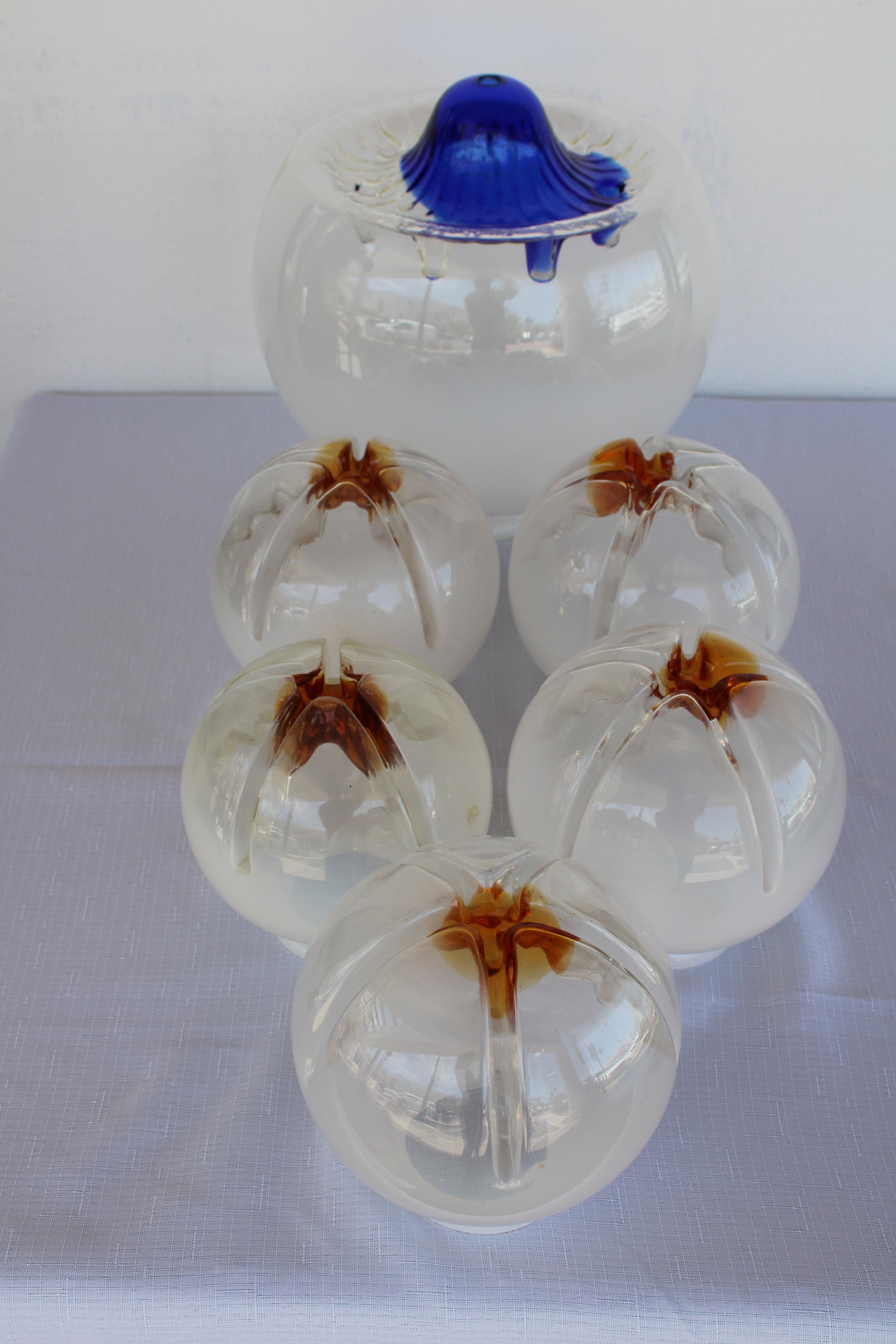 Once globos de cristal Mazzega Moderno en venta
