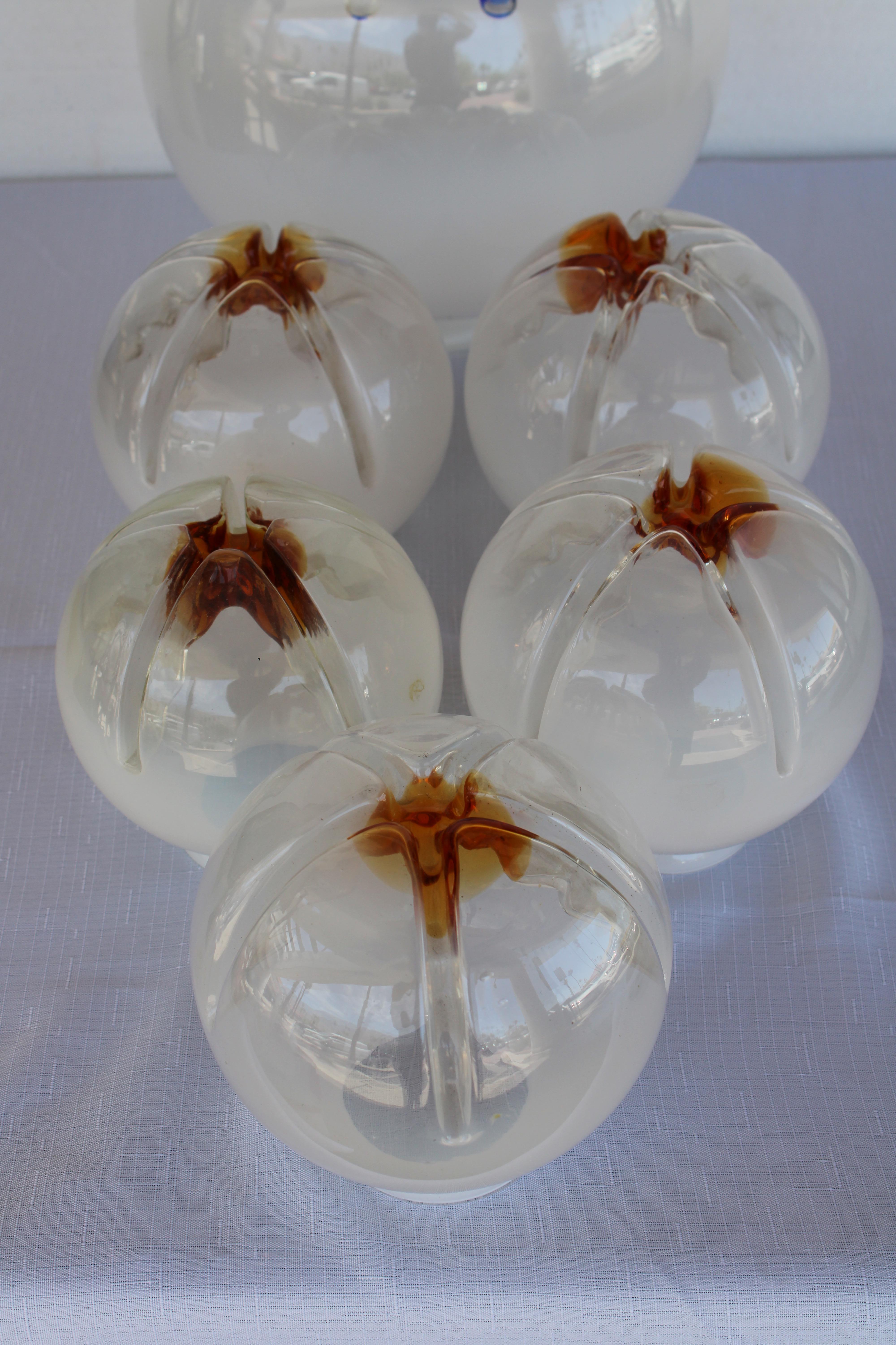 Once globos de cristal Mazzega Italiano en venta