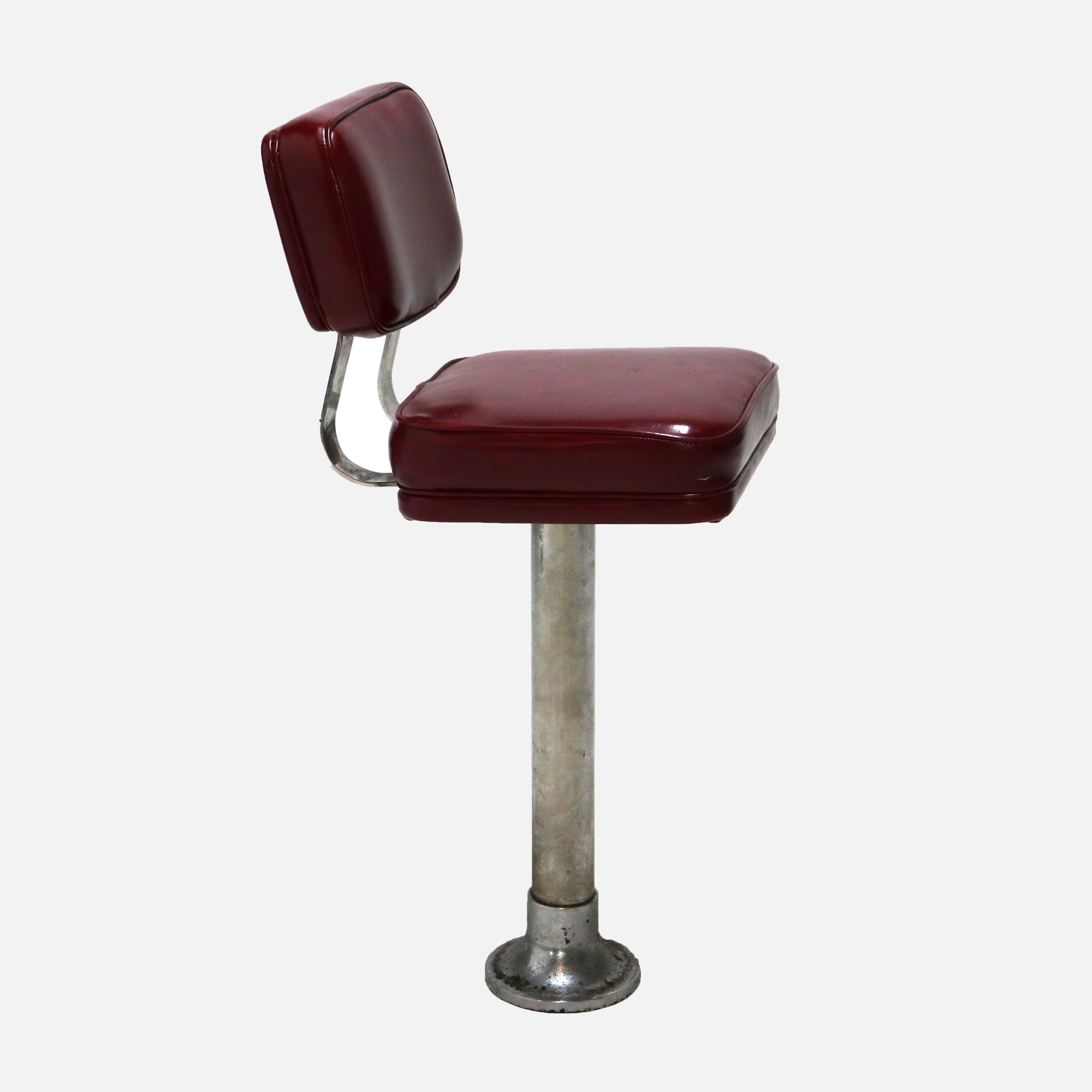 Eleven Mid Century Modern Chrome & Vinyl Diner or Ice Cream Counter Stools C1950 For Sale 5