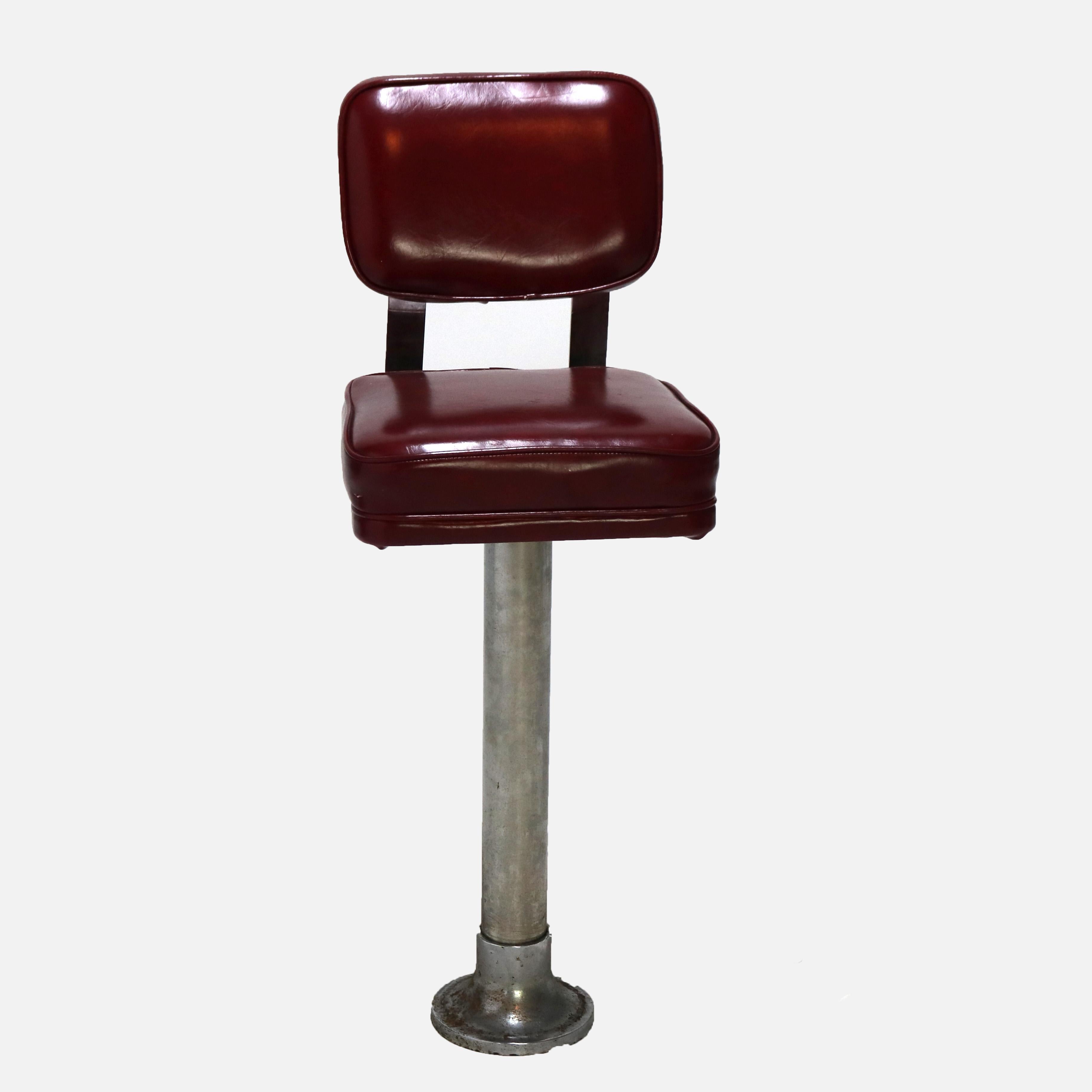 20th Century Eleven Mid Century Modern Chrome & Vinyl Diner or Ice Cream Counter Stools C1950 For Sale