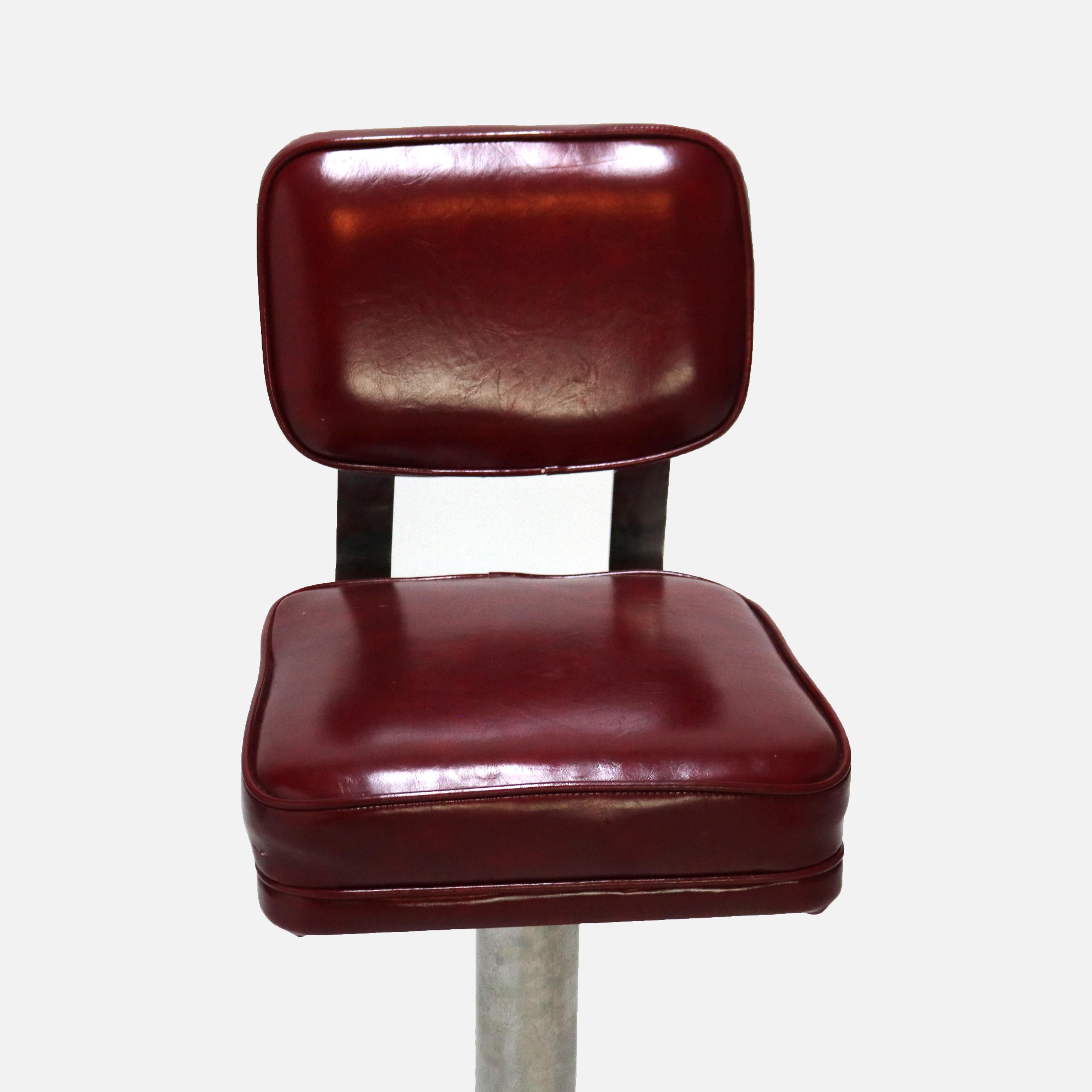 Eleven Mid Century Modern Chrome & Vinyl Diner or Ice Cream Counter Stools C1950 For Sale 1