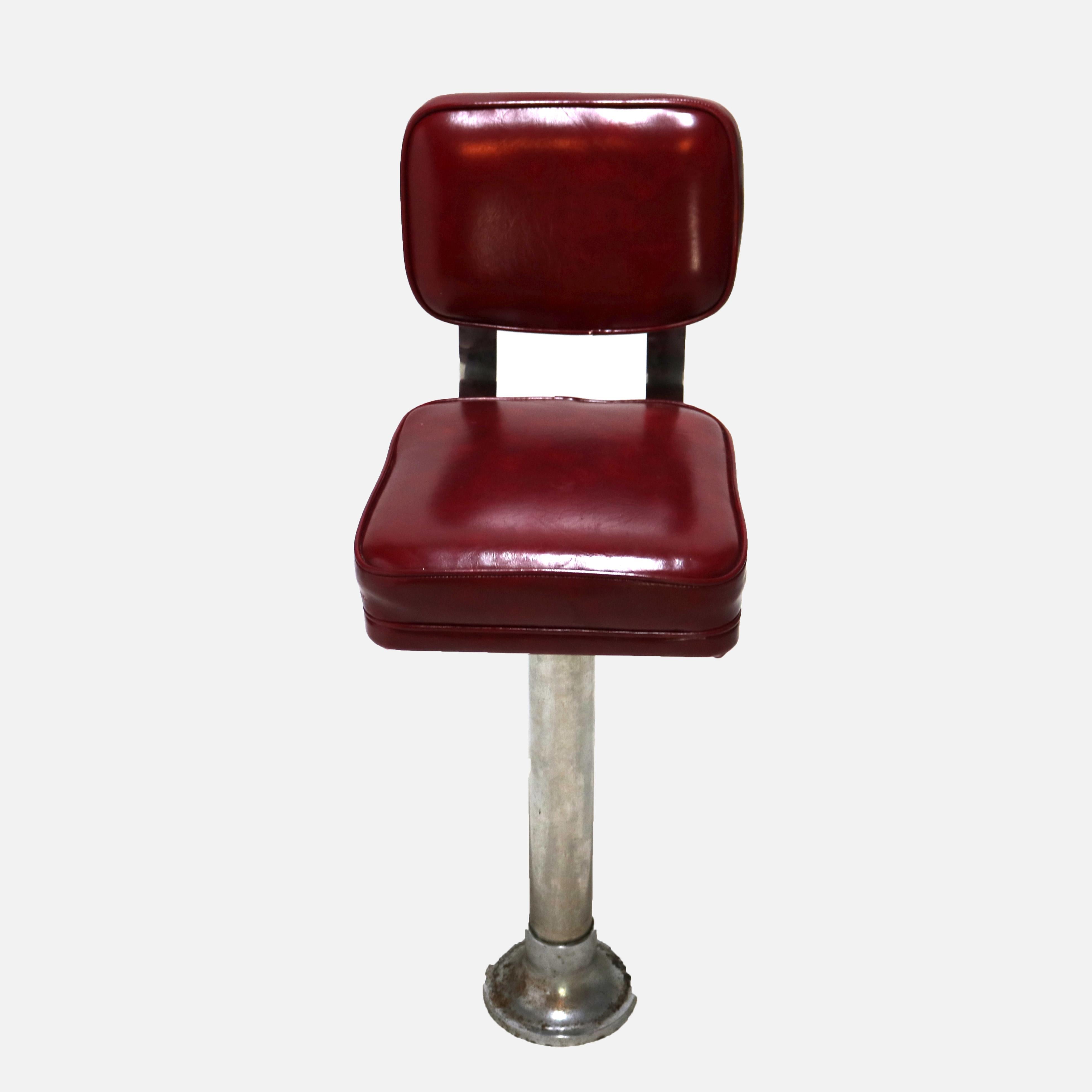 Eleven Mid Century Modern Chrome & Vinyl Diner or Ice Cream Counter Stools C1950 For Sale 4