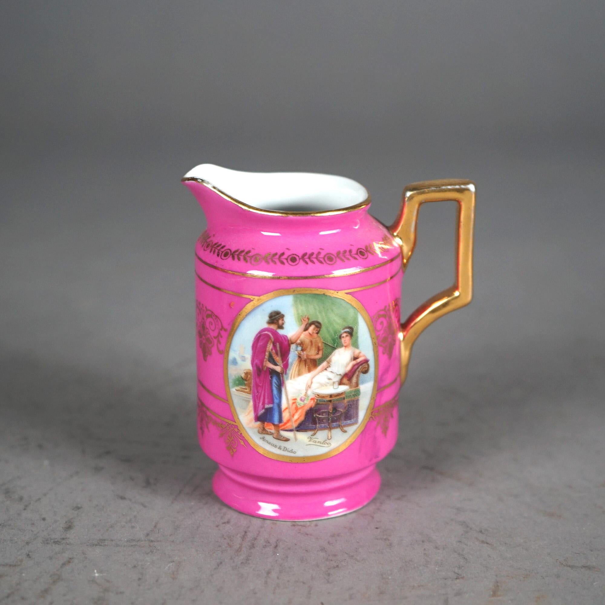 XIX secolo Set da tè in porcellana dorata e dipinta a mano di Royal Vienna C1890 in vendita