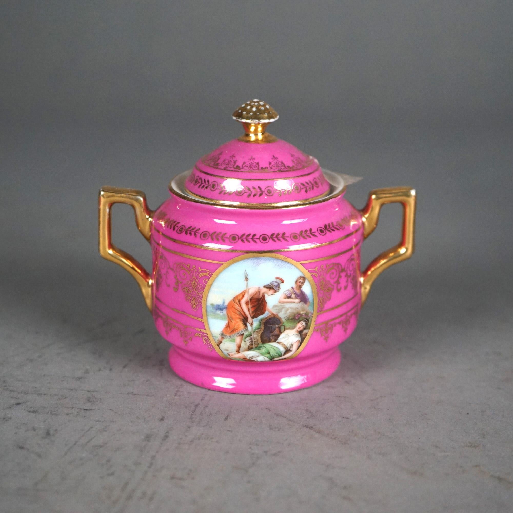 Set da tè in porcellana dorata e dipinta a mano di Royal Vienna C1890 in vendita 1