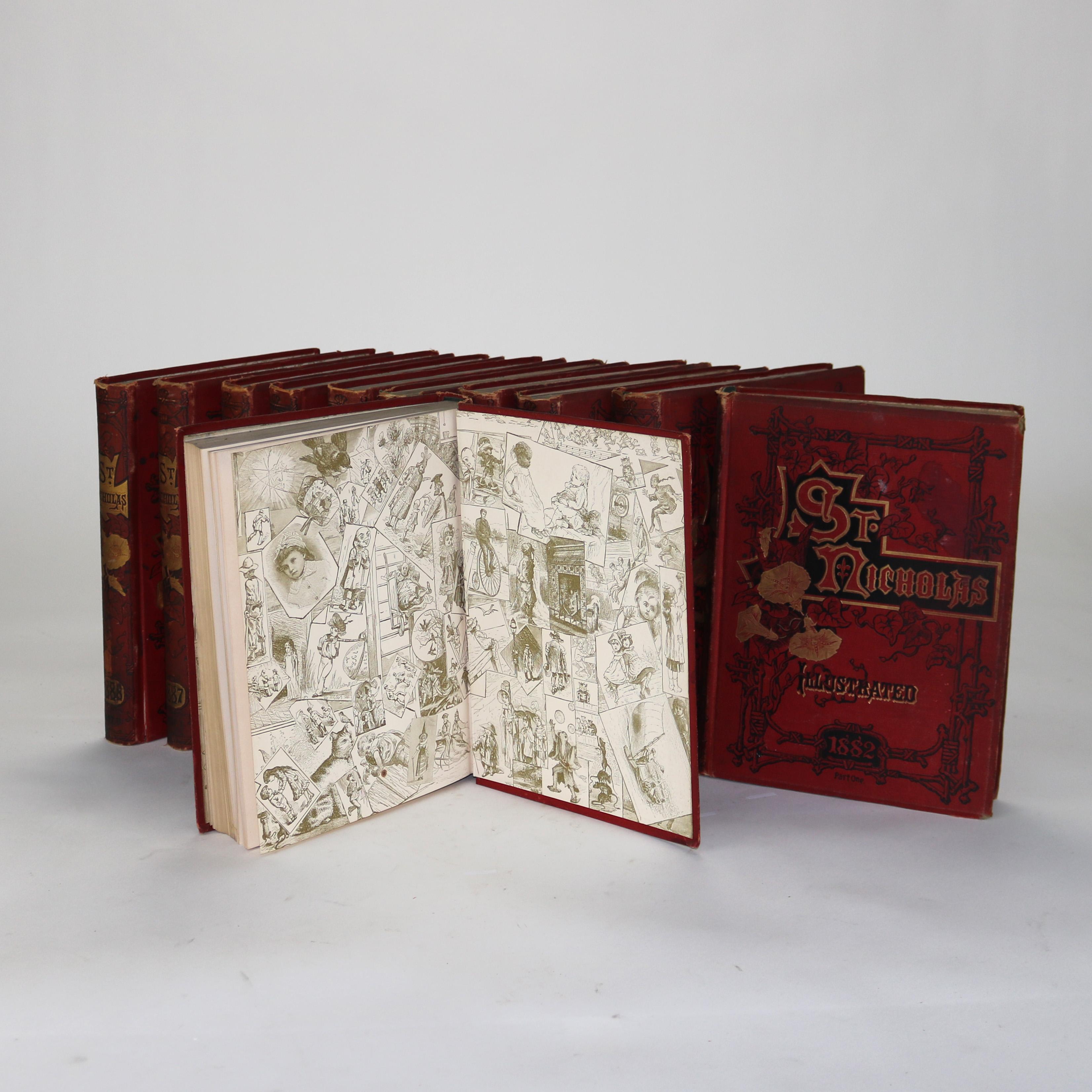 Eleven St. Nicholas Magazine Books datés de 1882-1889 19thC Bon état - En vente à Big Flats, NY