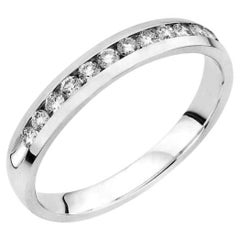 Eleven Stone Channel Set White Gold Diamond Band Used Eleven Stone Channel Set White Gold Diamond Band
