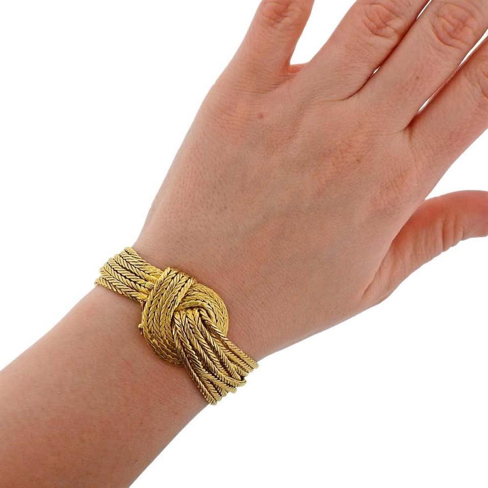 Eleven Strand Gold Woven Bracelet For Sale 1