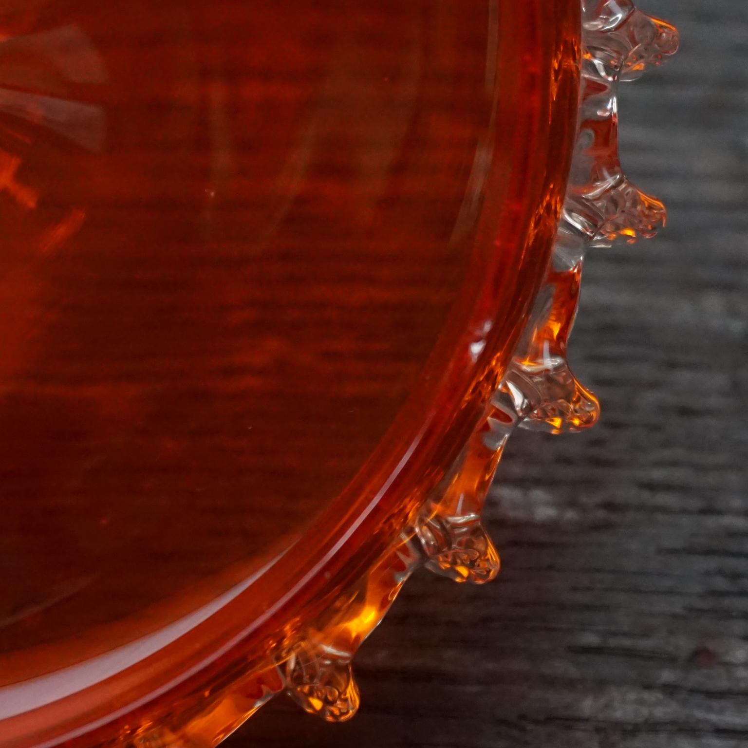 Eleven Tangerine 60s Italian Empoli Rossini and Cased Glass Decanters Vases Jars 6