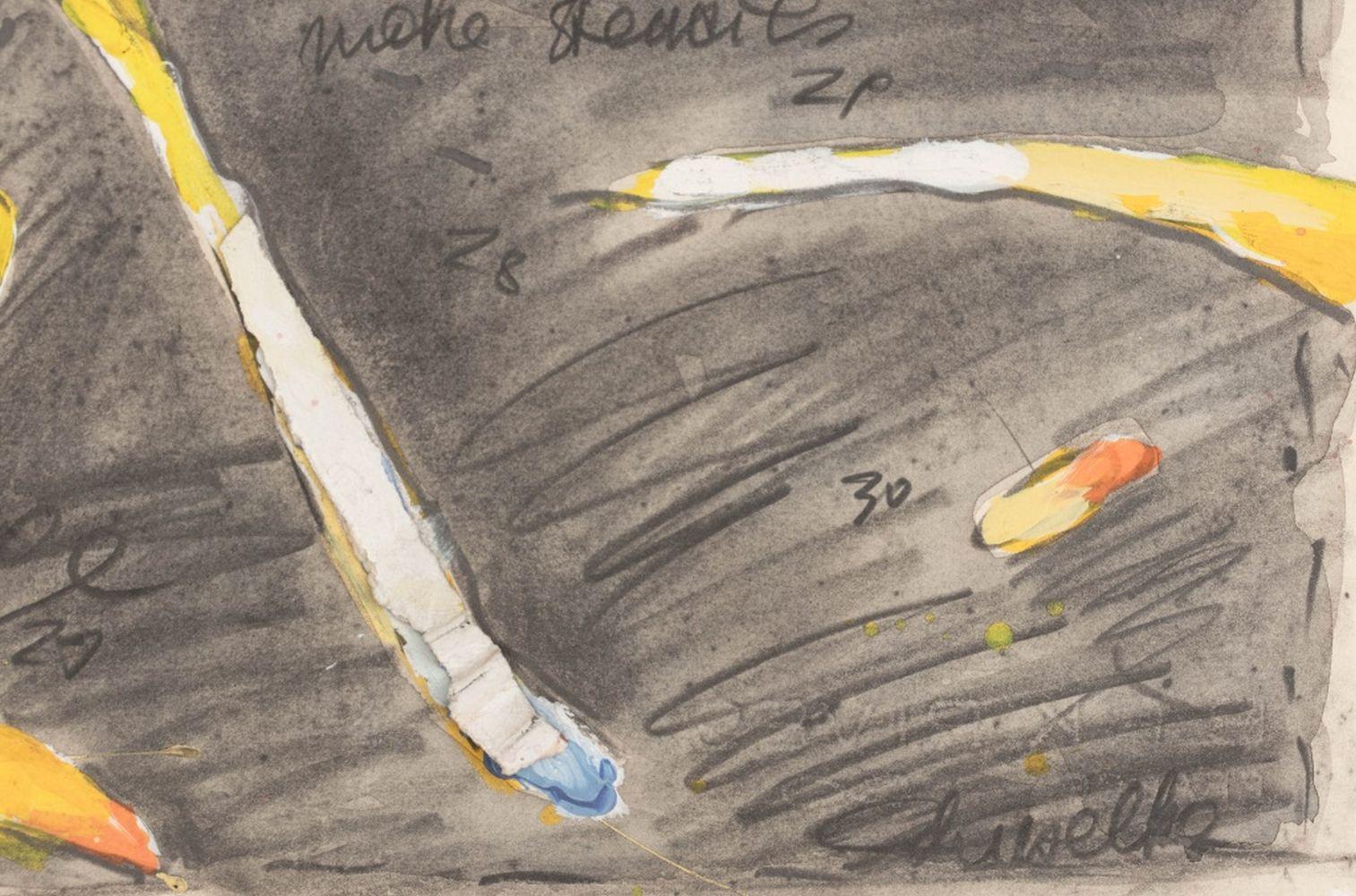 Elfi Schuselka (Austrian, b. 1940), Abstract Composition, Mixed Media on Paper with three-dimensional collage elements, signed in pencil lower right, unframed. 23