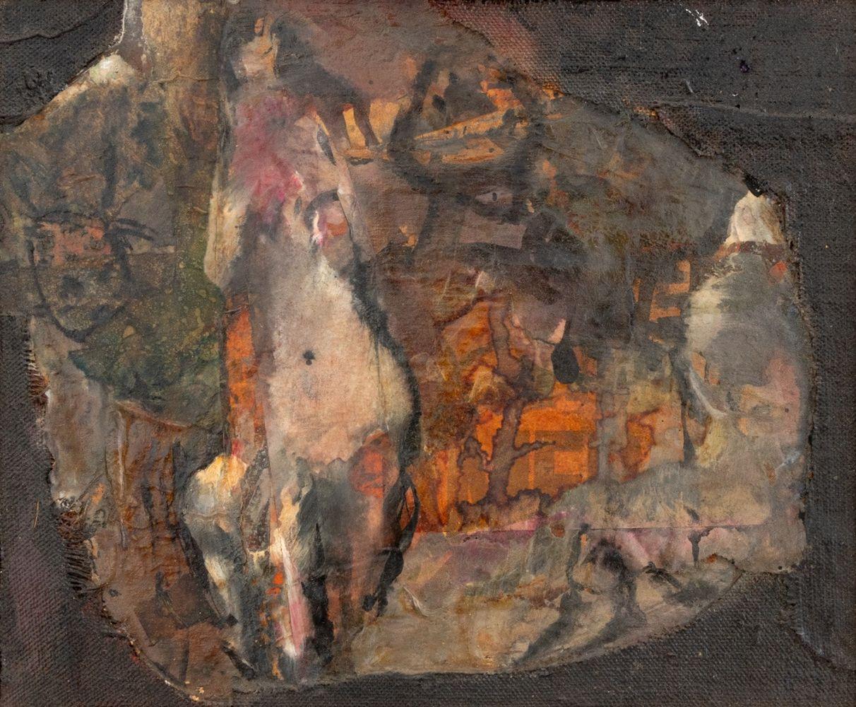 Abstract Figural Composition - Painting by Elfi Schuselka 