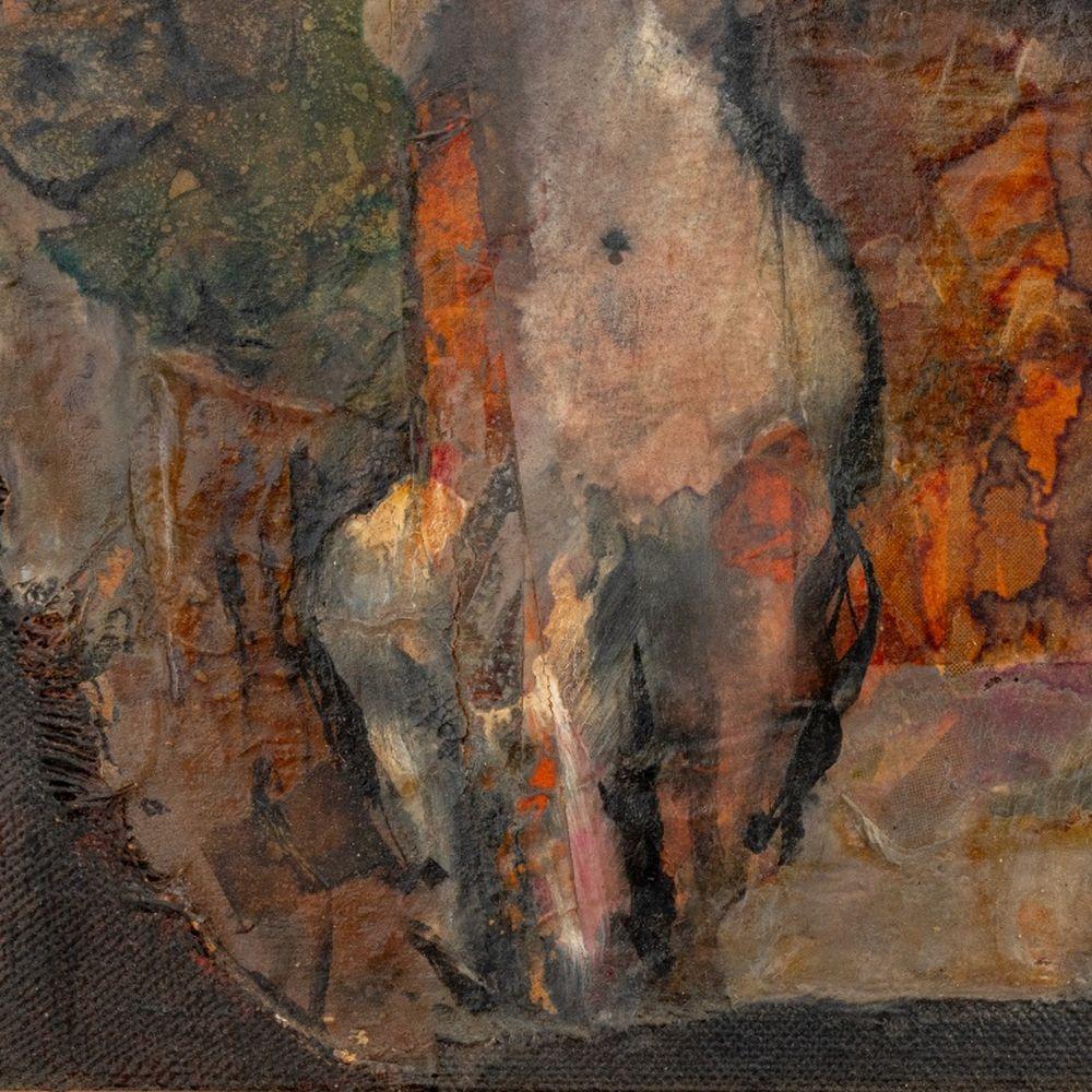 Abstract Figural Composition - Post-War Painting by Elfi Schuselka 