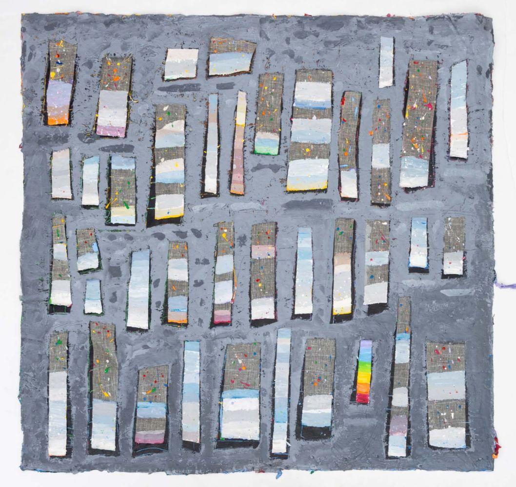 Gray Abstract Composition Composition - Mixed Media Art de Elfi Schuselka 