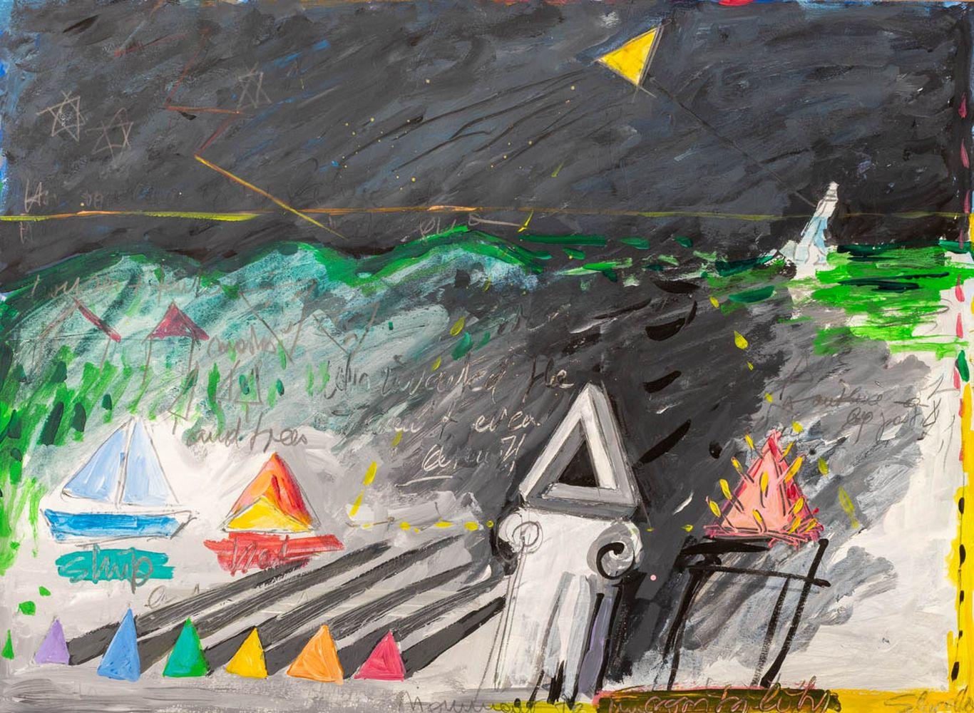 "Monument to Monoliths" - Mixed Media Art by Elfi Schuselka 