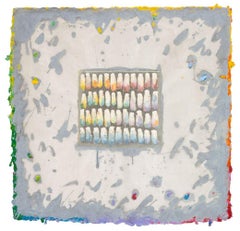 Rainbow Grid Mixed Media Sculpture