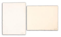 Two Abstract Sinuous Rainbow Line Compositions, Mixed Media on Paper