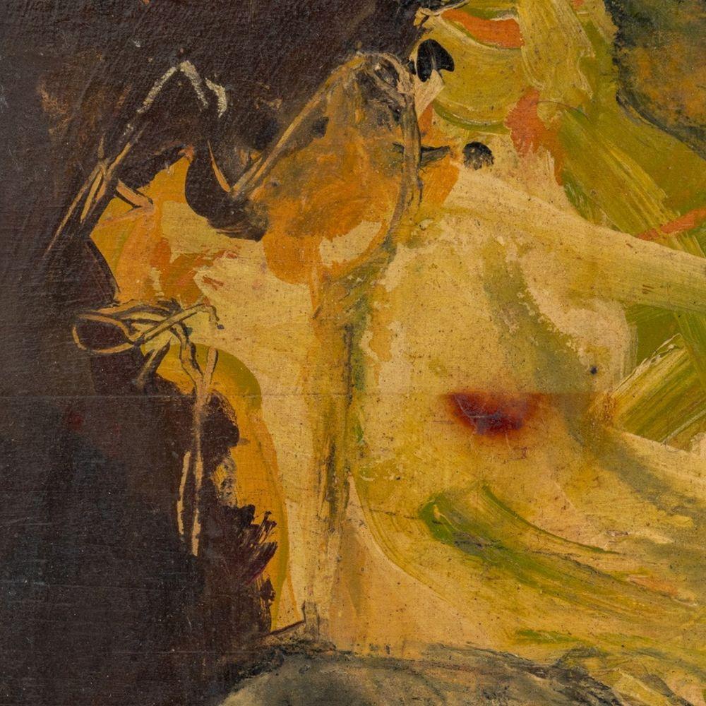 Composition abstraite - Après-guerre Painting par Elfi Schuselka 