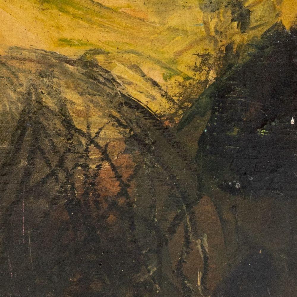 Composition abstraite - Marron Abstract Painting par Elfi Schuselka 