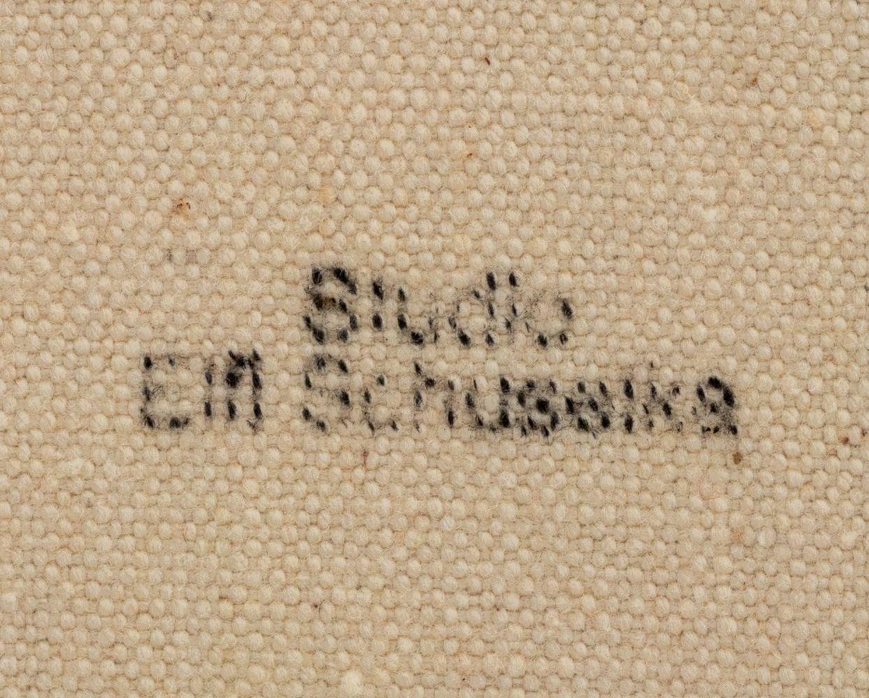 Elfi Schuselka (Autrichienne, née en 1940), Composition abstraite, Huile sur toile, apparemment non signée, estampillée 
