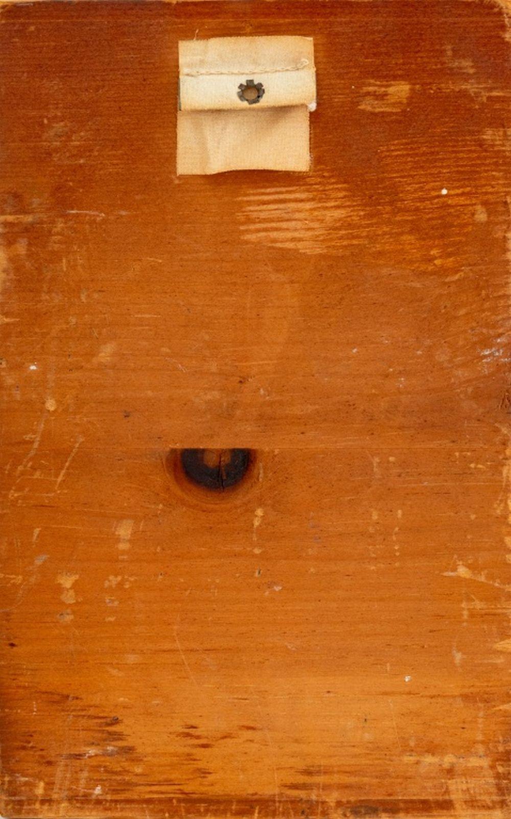 Elfi Schuselka (autrichienne, née en 1940), Composition abstraite, huile sur carton, vers 1965, noir et vert, apparemment non signée, non encadrée. 9.25
