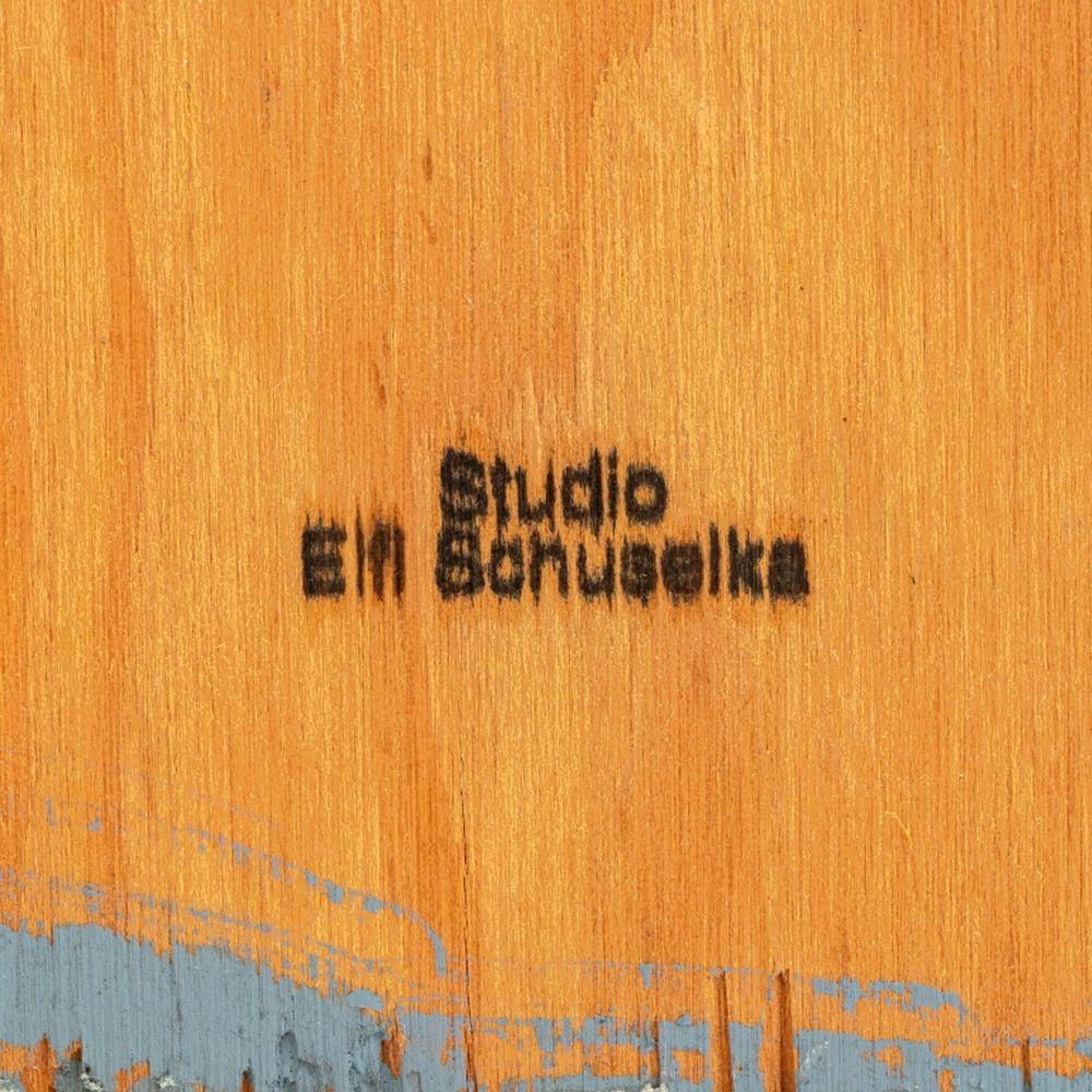 Elfi Schuselka (autrichienne, née en 1940), Composition abstraite, acrylique sur papier, montée sur carton, estampillée 