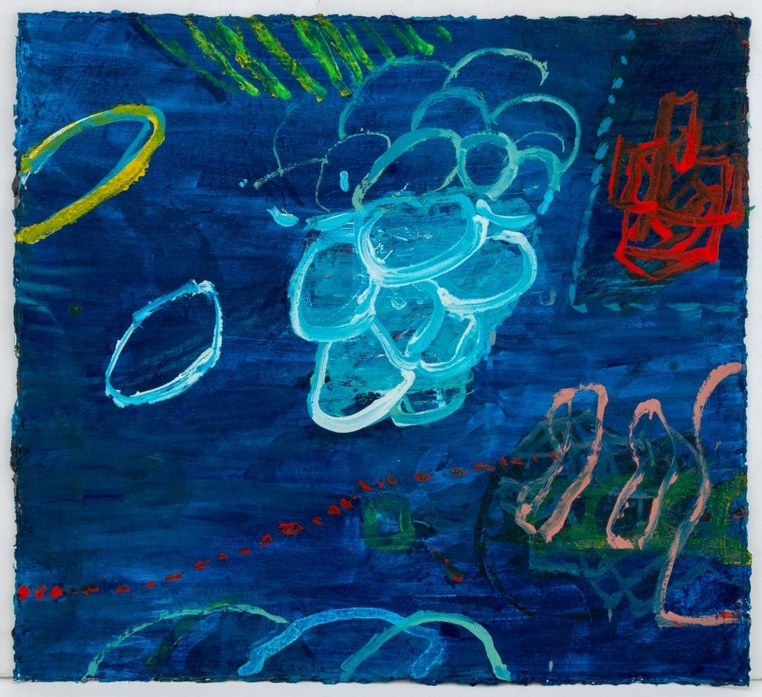 Elfi Schuselka  Abstract Painting - Abstract Composition in Blue