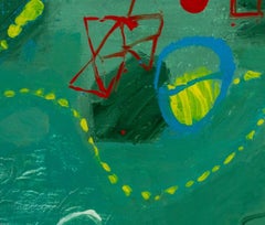 Untitled (Abstract Composition in Green), Contemporary Oil on Canvas