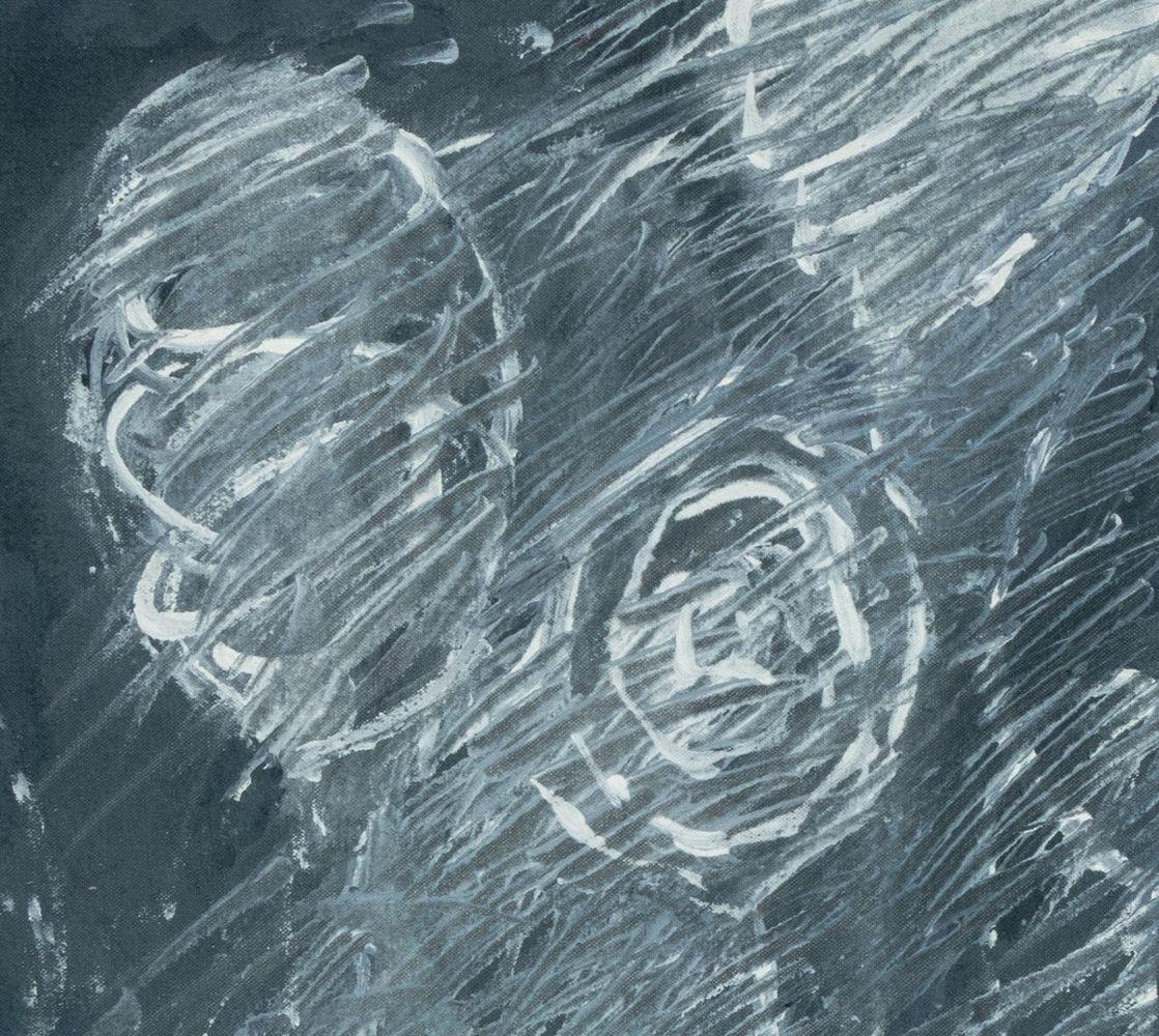 Abstract Composition in Grey - Painting by Elfi Schuselka 