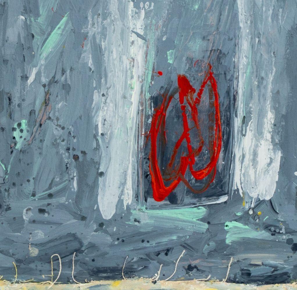 Abstract Composition in Grey - Painting by Elfi Schuselka 