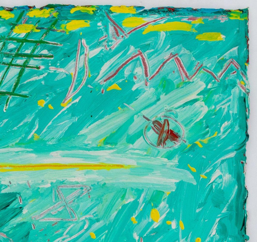 Abstract Composition in Turquoise - Blue Abstract Painting by Elfi Schuselka 