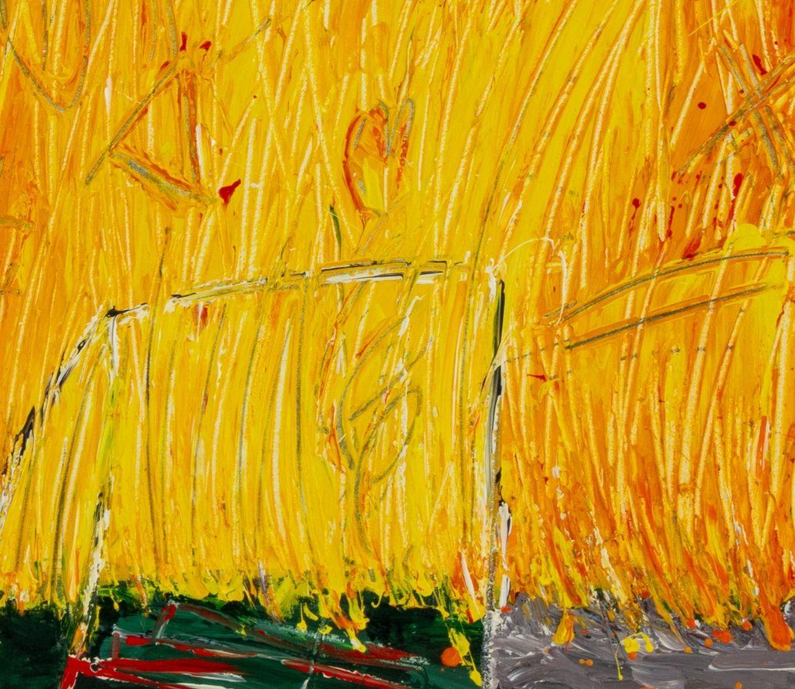 Abstrakte Feuer-Komposition – Painting von Elfi Schuselka 