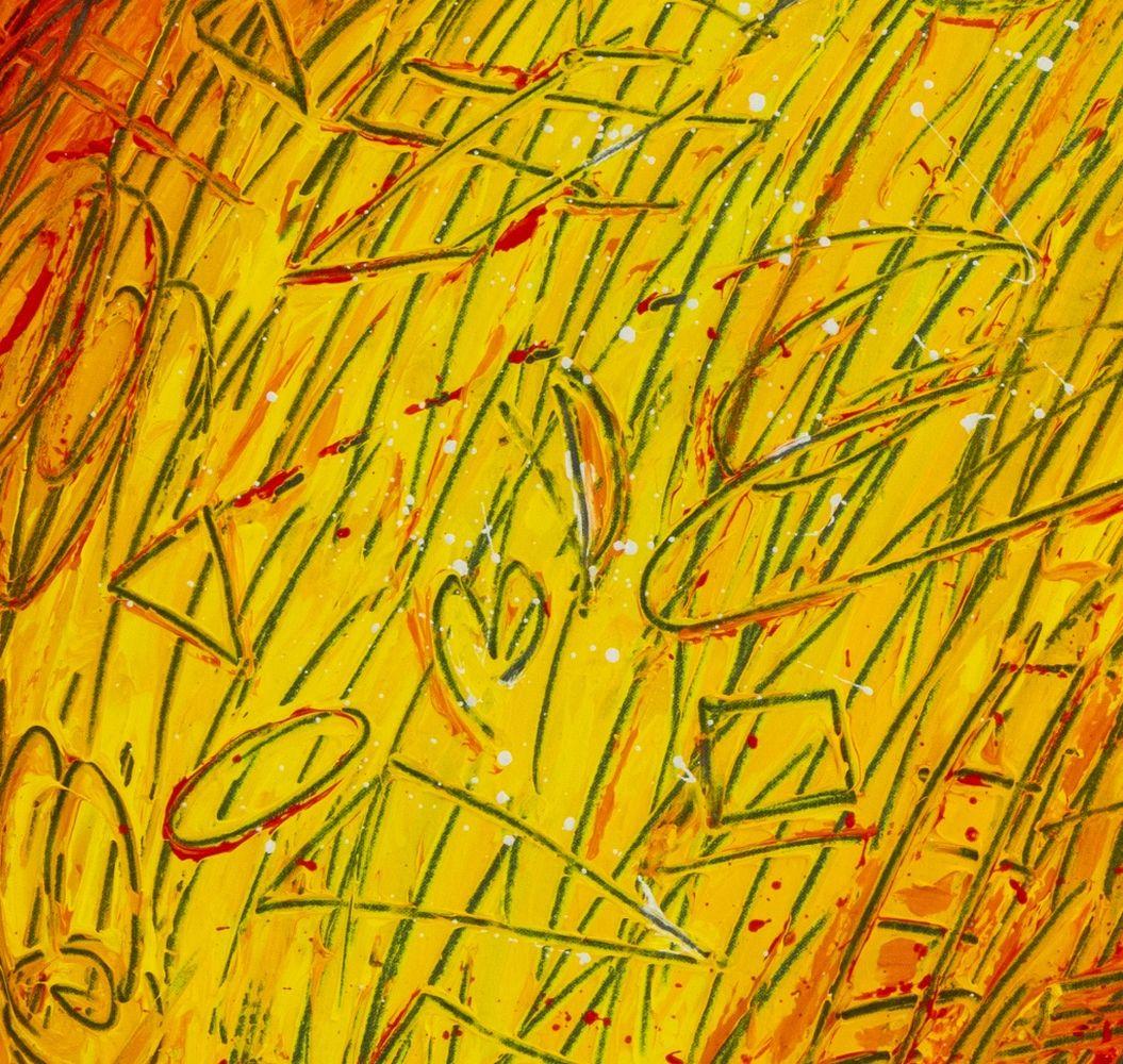 Abstrakte Feuer-Komposition – Painting von Elfi Schuselka 