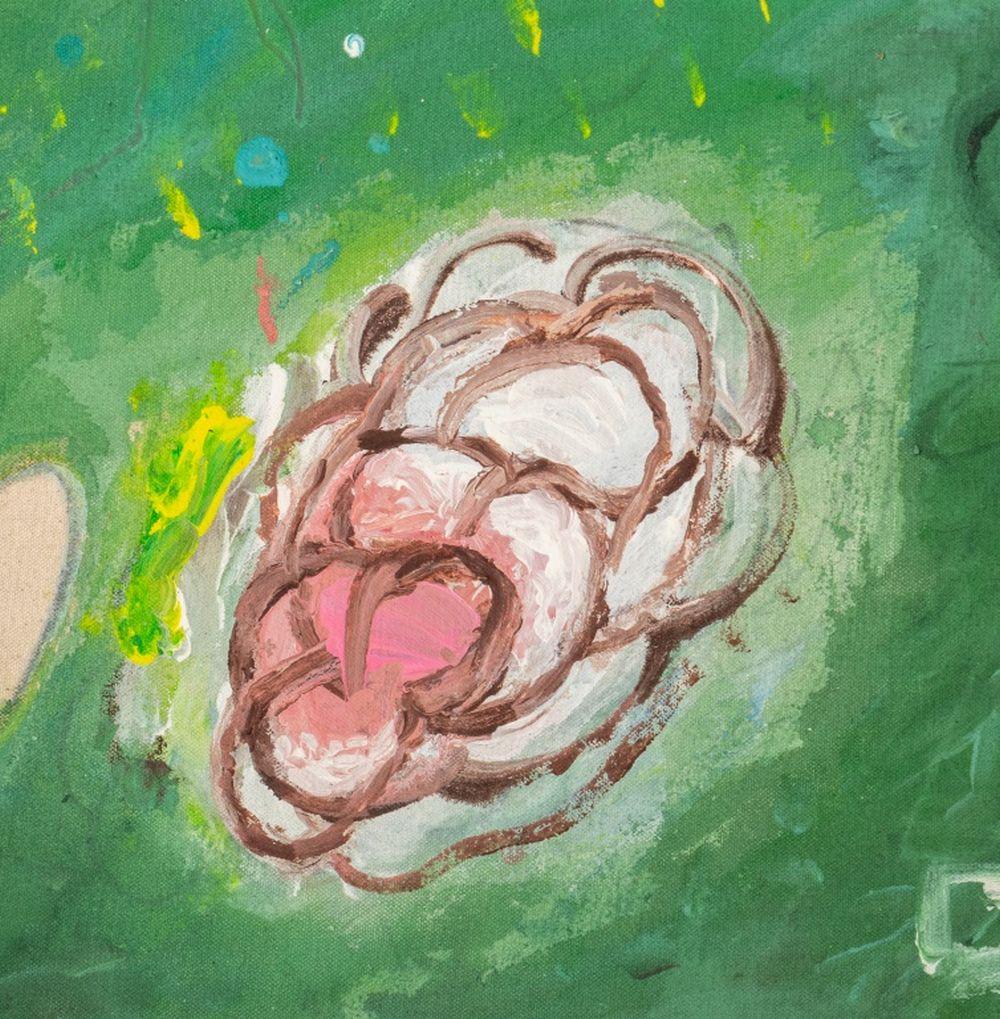 Abstraction in Green - Painting by Elfi Schuselka 