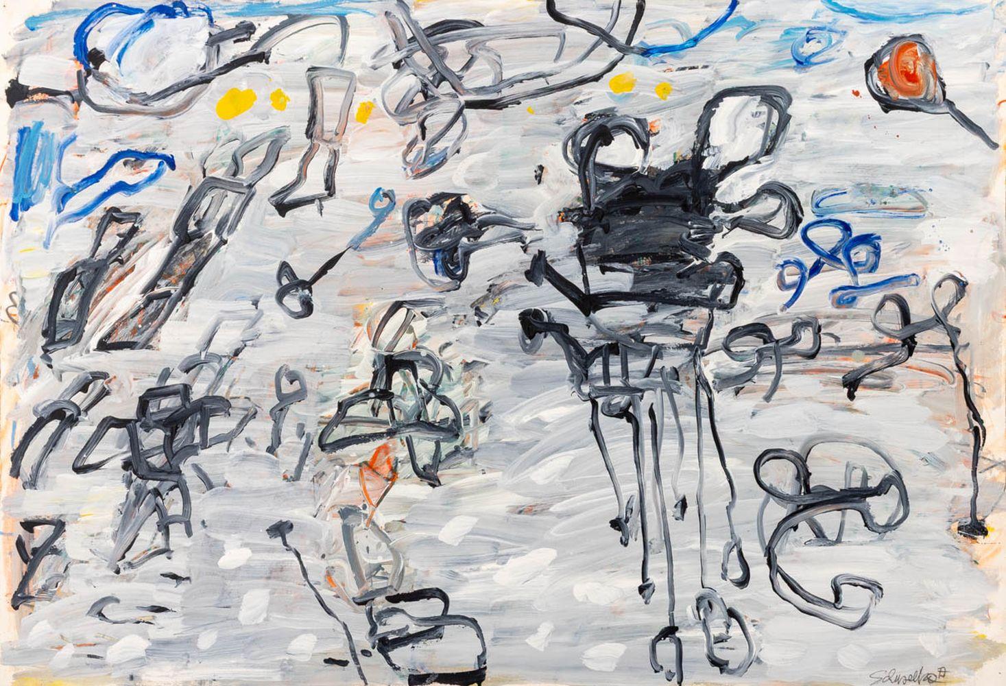 Abstract Painting Elfi Schuselka  - "Entre là-bas et ici