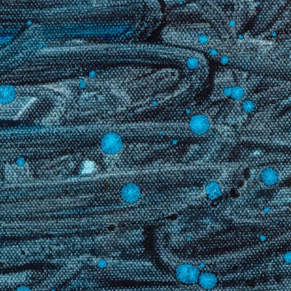 Elfi Schuselka (austriaca, n. 1940), Dos composiciones abstractas, Técnica mixta sobre lienzo, cada una con el sello 